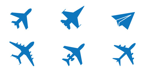 Plane icon set. Airplane icon vector. Flight transport symbol. Travel illustration. Holiday symbol