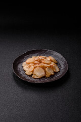 Food, dried squid in shavings or chopped as snacks or jerky. Snack dried squid for beer