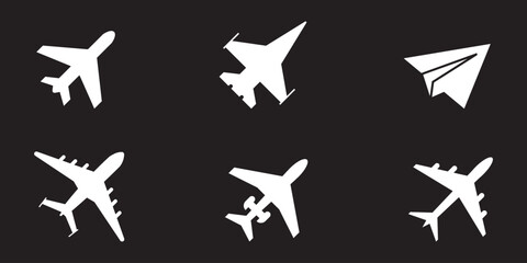 Plane icon set. Airplane icon vector. Flight transport symbol. Travel illustration. Holiday symbol