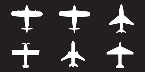 Set airplane icon. Aircrafts flat style - stock vector.