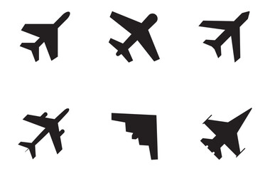 Plane icon set. Airplane icon vector. Flight transport symbol. Travel illustration. Holiday symbol