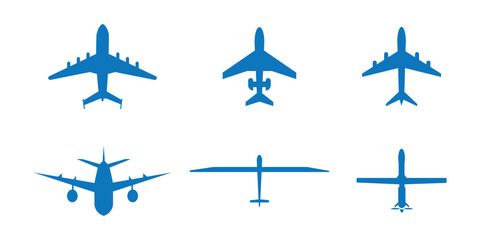 Plane icon set. Flight transport symbol. Airplane icon vector. Travel flat illustration. Travel symbol. Vector EPS 10