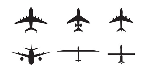 Plane icon set. Flight transport symbol. Airplane icon vector. Travel flat illustration. Travel symbol. Vector EPS 10