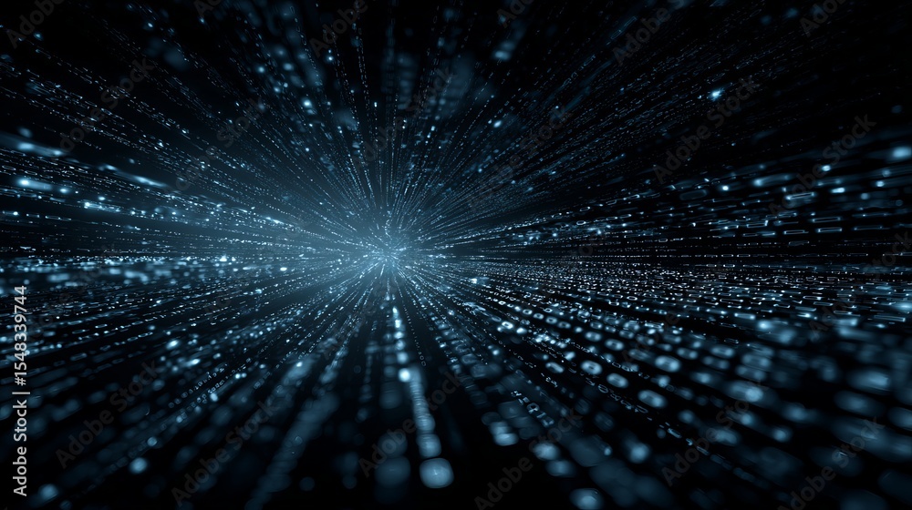 Poster abstract digital data stream background blue light technology futuristic modern design network innov