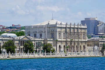Istanbul Dolmabahce Palace overlooks Bosphorus waterfront