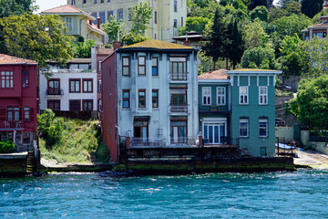Coastal houses line Bosphorus in Istanbul
