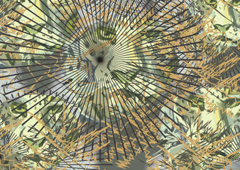 Dynamic poster - wild animal motifs with linear elements. Dark colored backdrop for fashion trends, business concepts, fabrics, covers, interiors, tiles, prints on T-shirts, wallpaper, textiles, etc. 