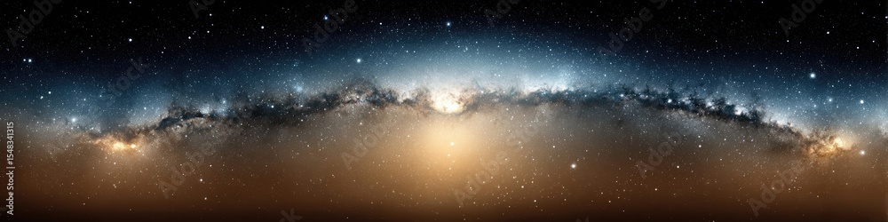Poster exploring cosmic wonders in the vastness of the universe with stars and galaxies shining bright