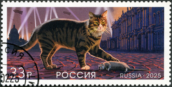 RUSSIA - 2025: shows Cat, 80th Anniversary of Victory in the Great Patriotic War, 2025