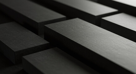 Rectangular Graphite Blocks in Low Key Lighting