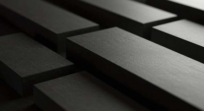 Rectangular Graphite Blocks in Low Key Lighting