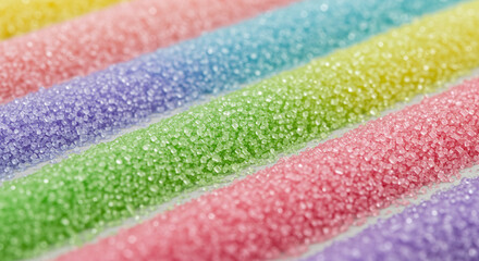 Pastel sugar candy sticks close-up