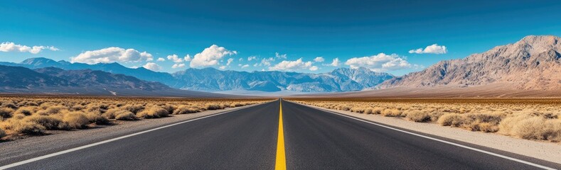 Naklejka premium Empty Highway through a Desert Landscape