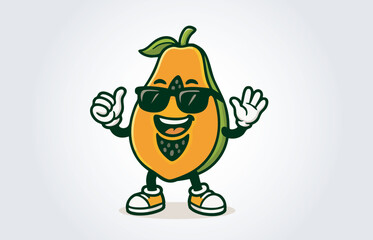 Papaya  Mascot Cartoon Character Logo Template