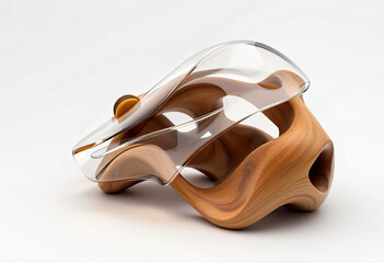 gaming mouse sculpture made of wood and plexiglass