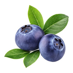 Obraz premium Fresh Blueberries: Juicy, Ripe Berries with Green Leaves - Perfect for Recipes and Health