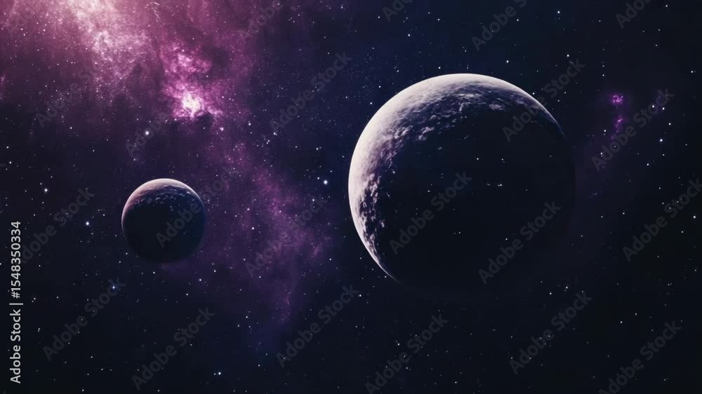 Aufkleber a pair of planets and a starry background make for a striking celestial scene