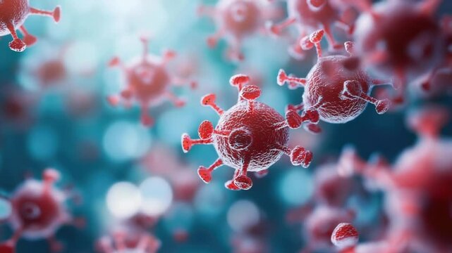 A cluster of coronal cells with red and white coloration