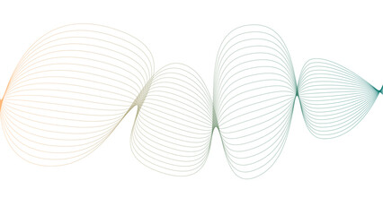 	
Vector curvy abstract line art wavy flowing dynamic colorful lines white background in concept music or sound, wave, wind, information flow	
