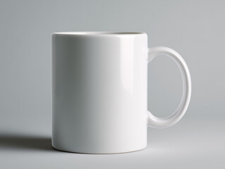 Blank White Ceramic Mug on Neutral Background – Mockup Template for Print Design, Sublimation, and Product Branding 