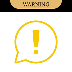 exclamation mark icons in speech bubble shapes | alerts, warnings, attention and important information icons | in black, yellow, and red colors