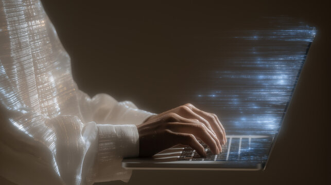 Virtual Robot AI for Language Translation on Laptop with Soft Lighting