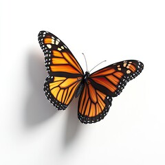 Obraz premium Hyper realistic 3d render Monarch Butterfly: Vibrant Wings, Exquisite Detail AI Generative isolated background