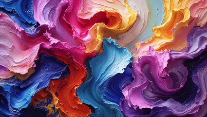Obraz premium Colorful Abstract Acrylic Brushstroke Texture
