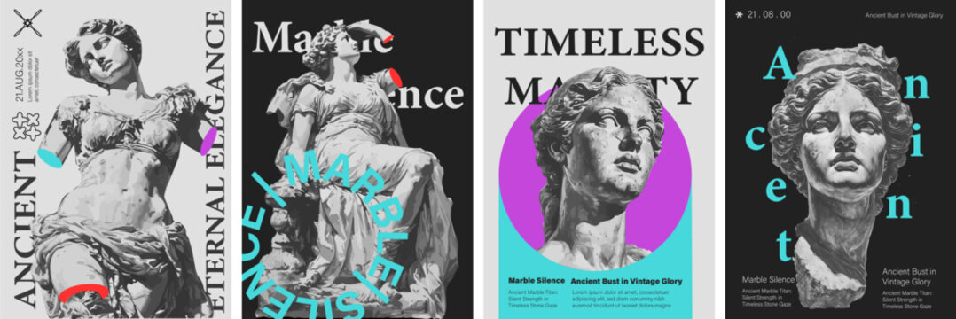 Golden Goddess Timeless Marble Elegance Poster marble statues with golden accents