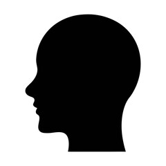 Head silhouette vector illustration profile view of human face black and white graphic design