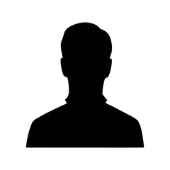 Find a person silhouette vector image for profile picture and avatar in black and white outline
