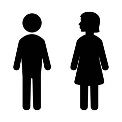 Man and woman restroom sign vector illustration, gender symbol, male and female icon design