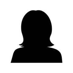 Stock vector silhouette of a woman avatar profile picture for social media and websites design