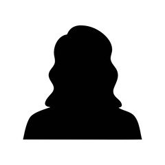 Woman silhouette vector art illustration profile avatar female person head dark shape graphic