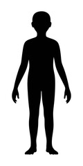 Black silhouette of a person standing full body vector illustration human figure art design