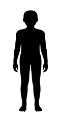 Silhouette of a child full body vector illustration for anatomy and design resources usage