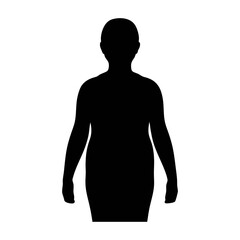 Silhouette of woman overweight plus size figure full body vector illustration isolated design