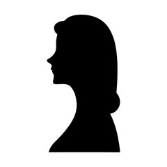 Woman silhouette vector art illustration profile portrait black and white design graphic image