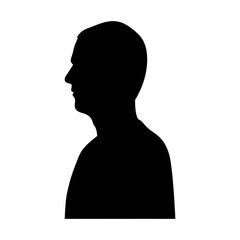 Man silhouette profile vector illustration for portrait design and face outline graphic art work