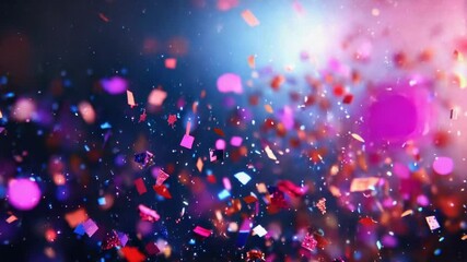 A burst of colorful confetti falling from above, ideal for celebrations and parties