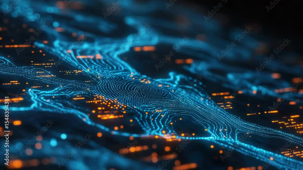 Poster a finger touches the surface of a circuit board with a fingerprint impression