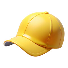 Fototapeta premium 3d yellow baseball cap isolated on transparent background