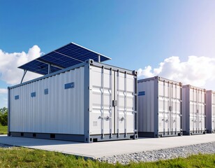 Industrial containerized battery energy storage system in open space,