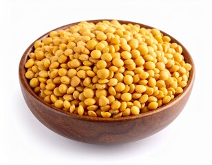 tur dal in the bowl isolated on white background