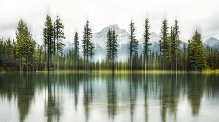 Tranquil lake reflections