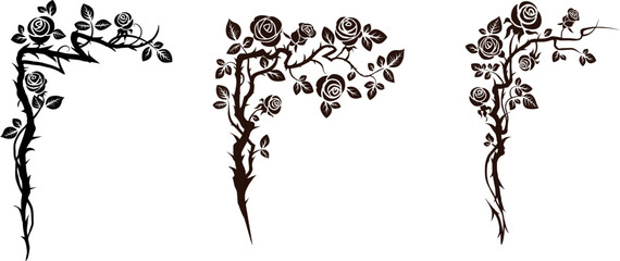 Flowers corners set