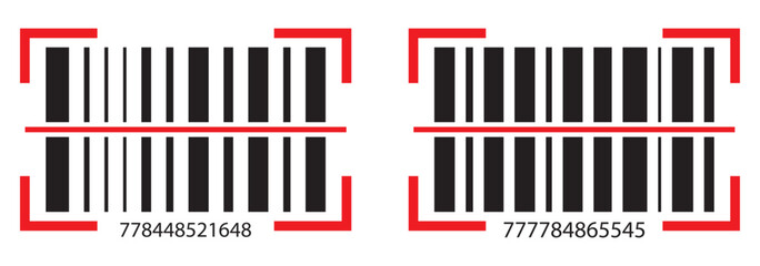 Barcode bar icon set vector. Collection of barcode icon for product identification, retail vector design element