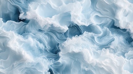 Fototapeta premium A visually captivating abstract representation of soft waves in light blue tones, evoking feelings of tranquility and fluidity in a serene environment.
