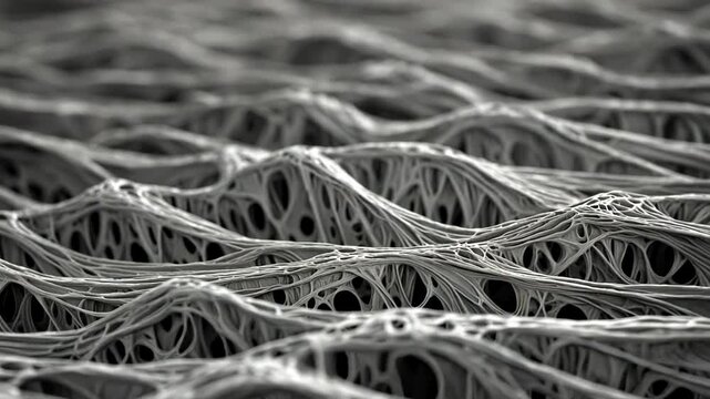 Abstract Metal Wire Net with Geometrical Patterns and Textures in Motion