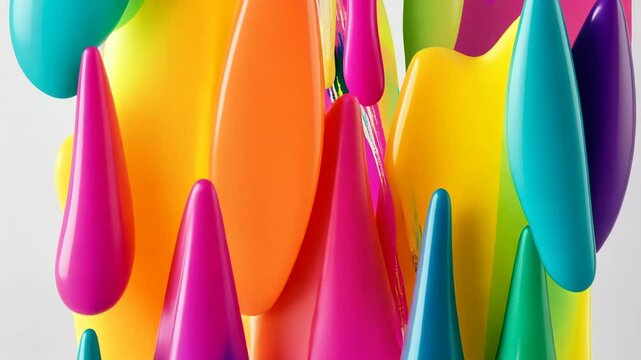 Colorful Vector Illustration of Artistic Straws Pencils and Pens in Bright Colors